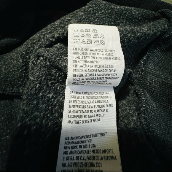 AMERICAN EAGLE OUTFITTERS Hoodie Graphic Pullover Pocket Gray Women’s Large - Picture 6 of 6